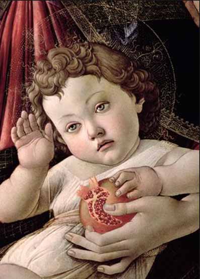 Signification Reves grenade detail de la vierge a la grenade Sandro Botticelli
